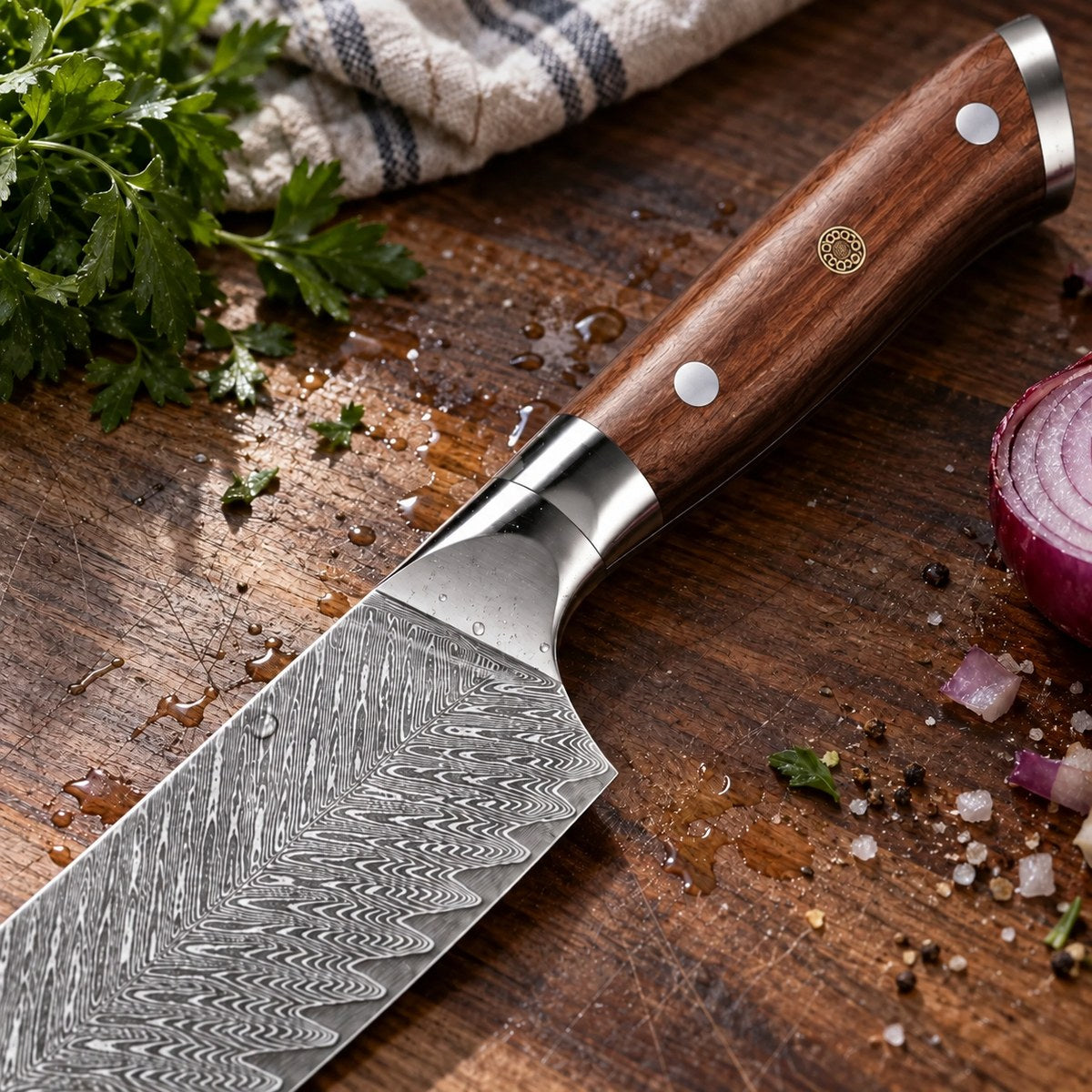 Couteau de chef 20 cm – Damas Classique - chef damas classique forest 3 detail