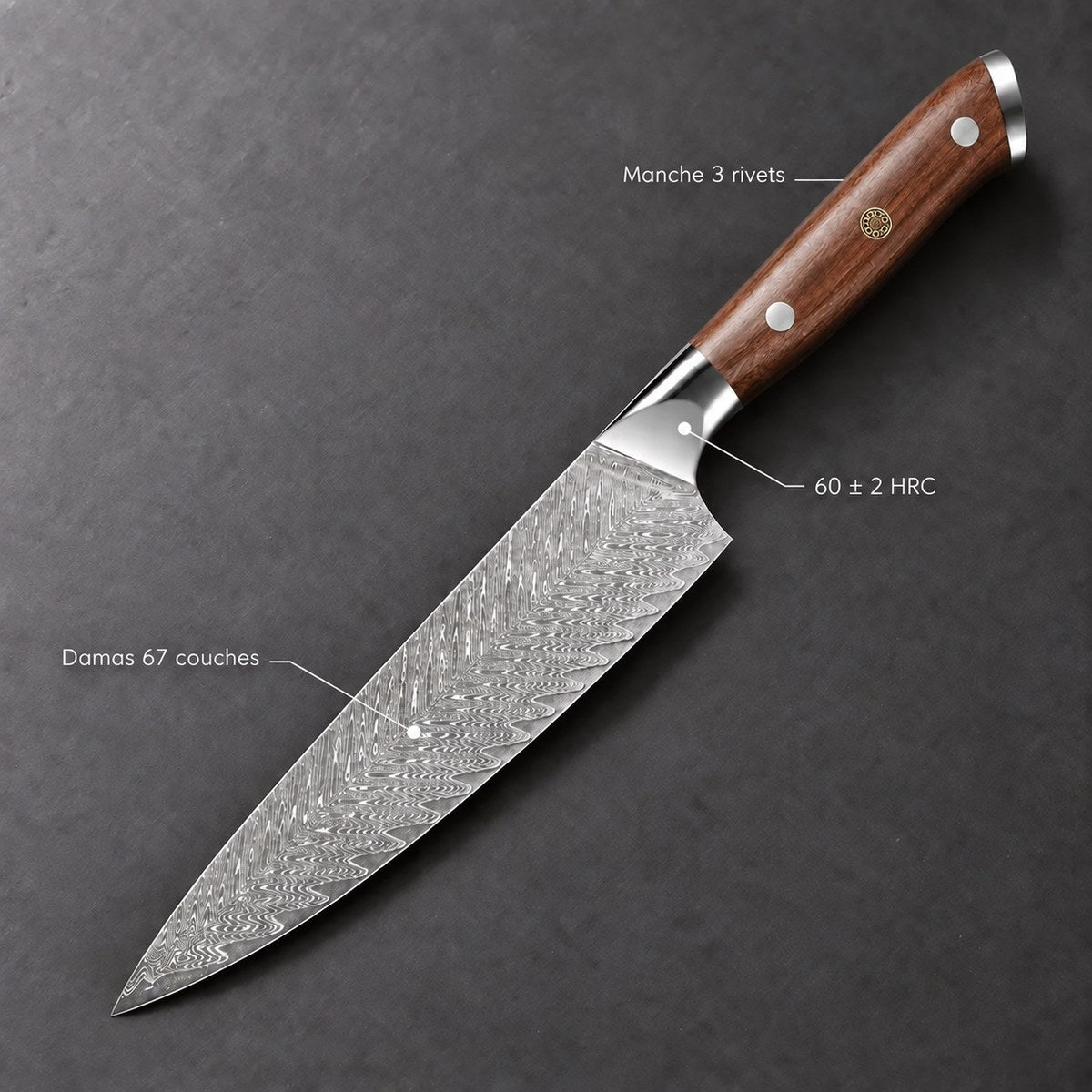 Couteau de chef 20 cm – Damas Classique - chef damas classique forest 7 annotations