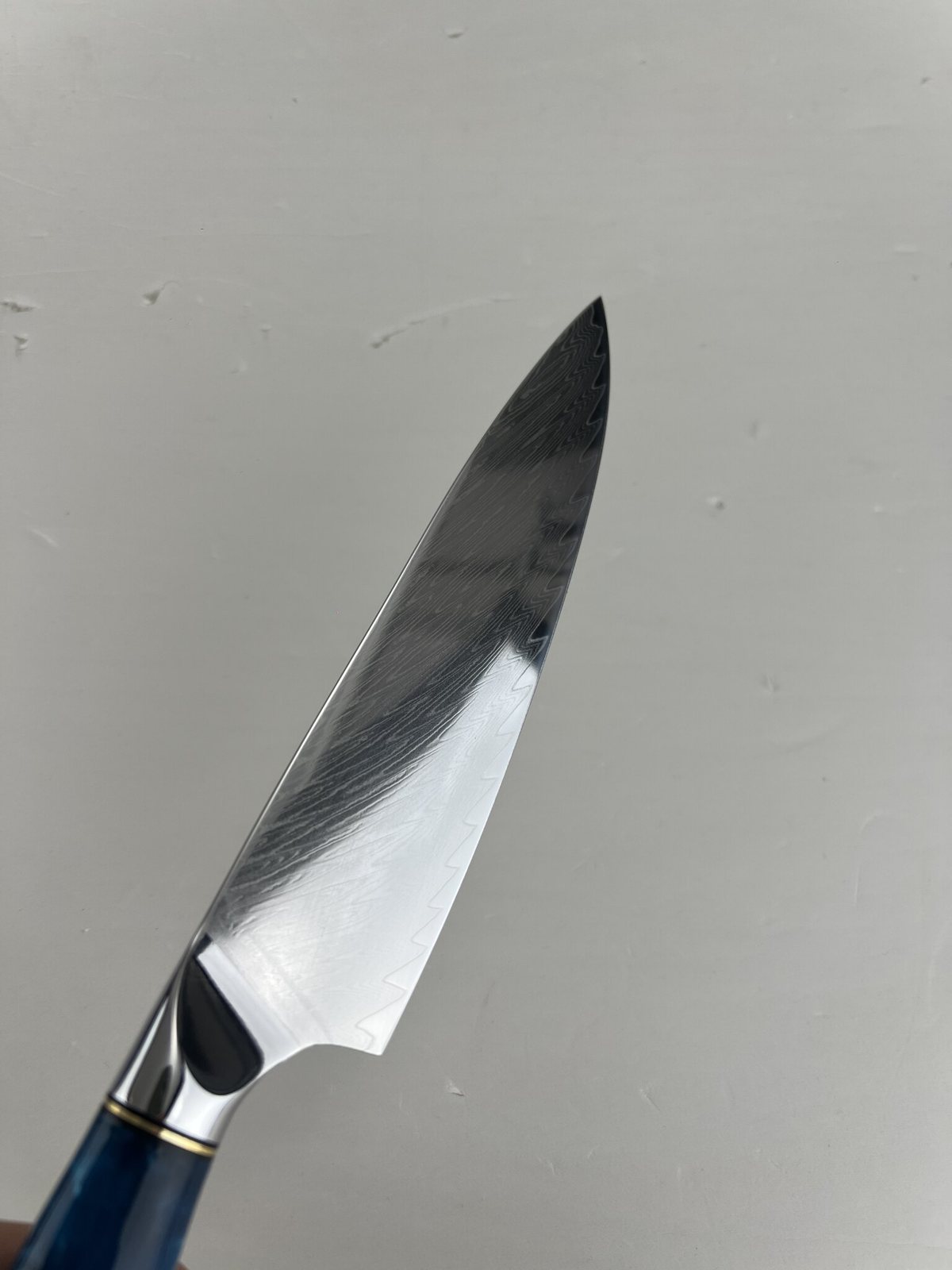 Couteau de chef 20 cm – Damas Résine – Sapphire Blue