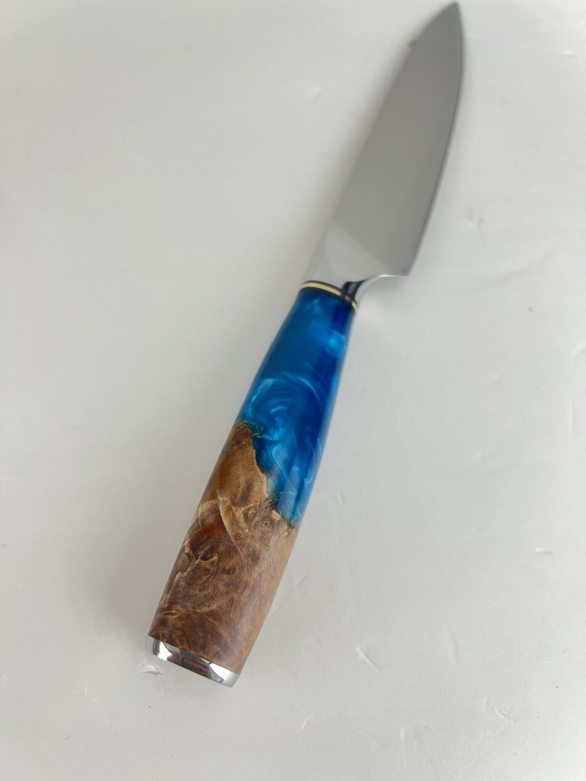 Couteau santoku 18 cm – Damas Résine – Sapphire Blue