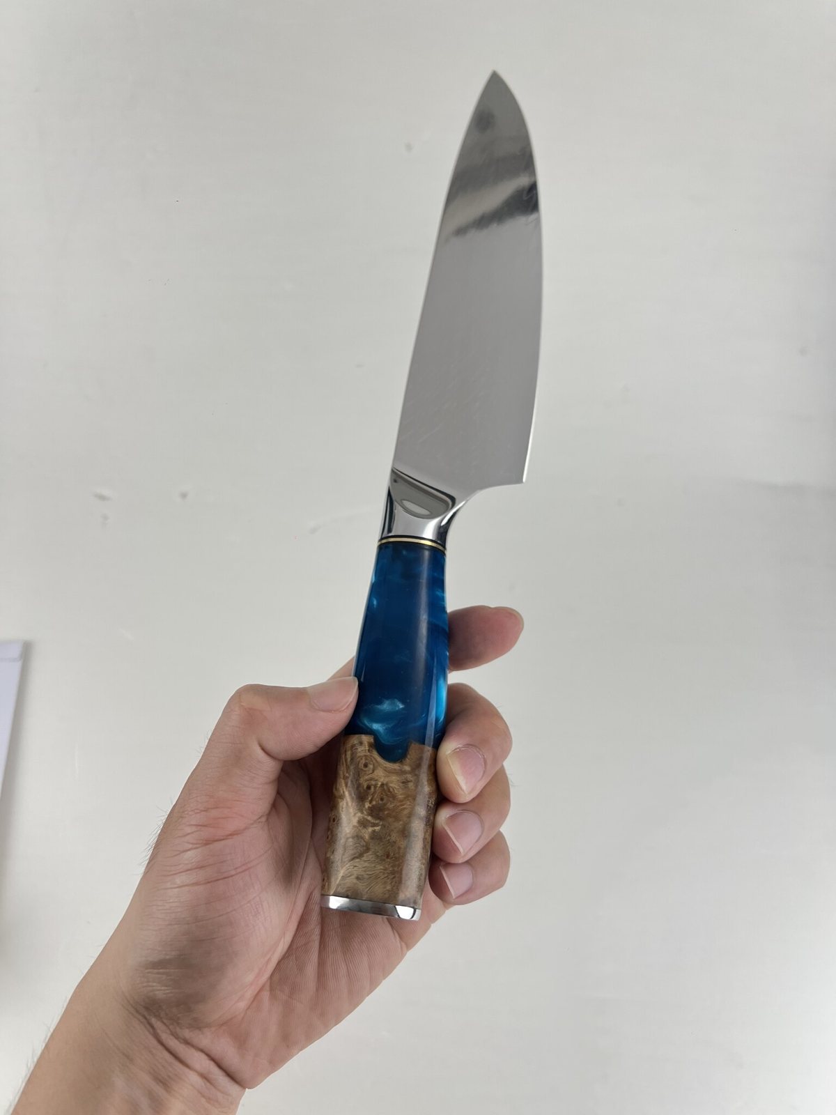 Couteau santoku 18 cm – Damas Résine – Sapphire Blue