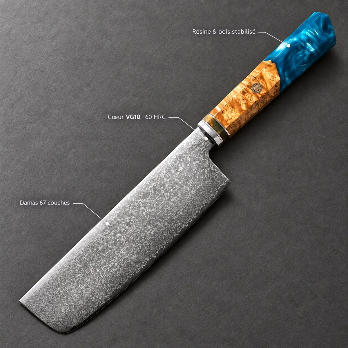 Grand nakiri 19 cm – Damas Aqua - grand nakiri damas aqua 7 annotations