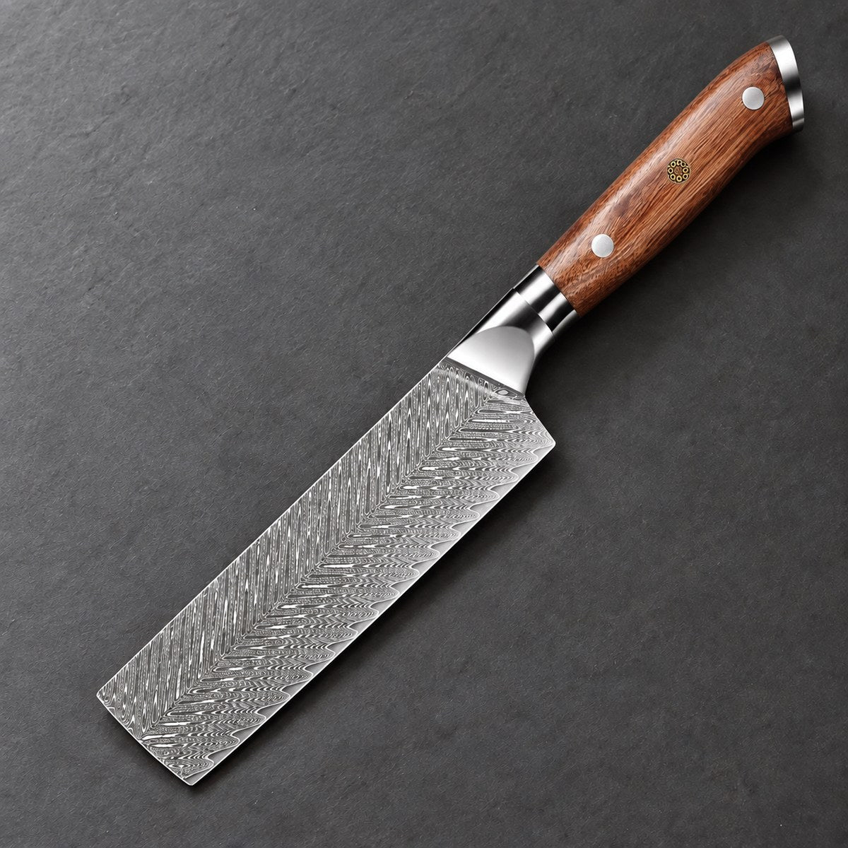 Couteau nakiri 17 cm – Damas Classique - nakiri classique ardoise forest