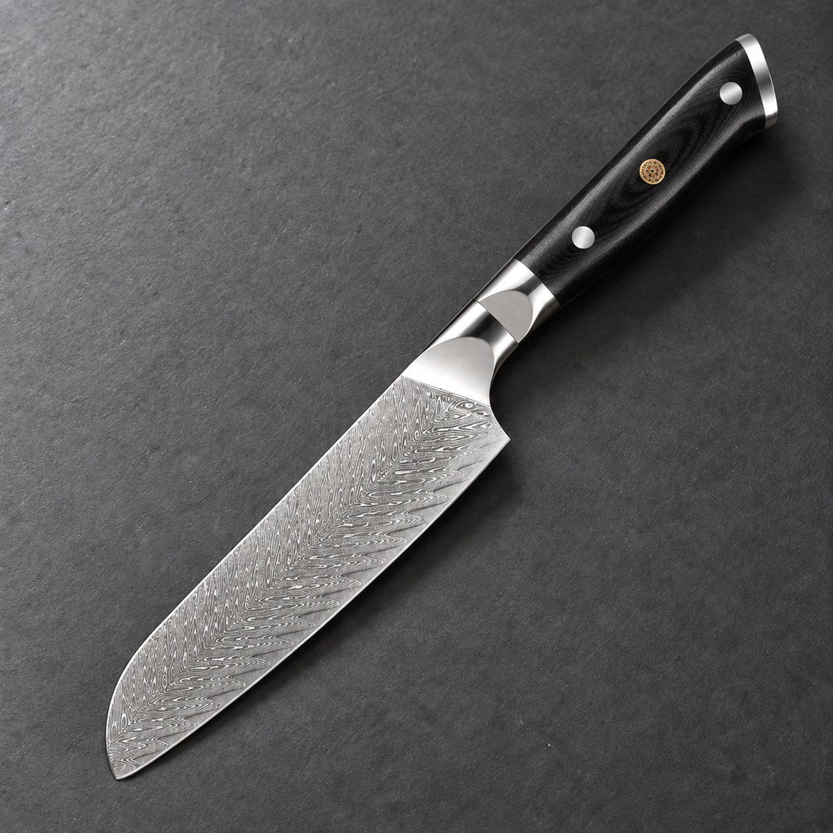 Couteau santoku 18 cm – Damas Classique - santoku classique ardoise essential black